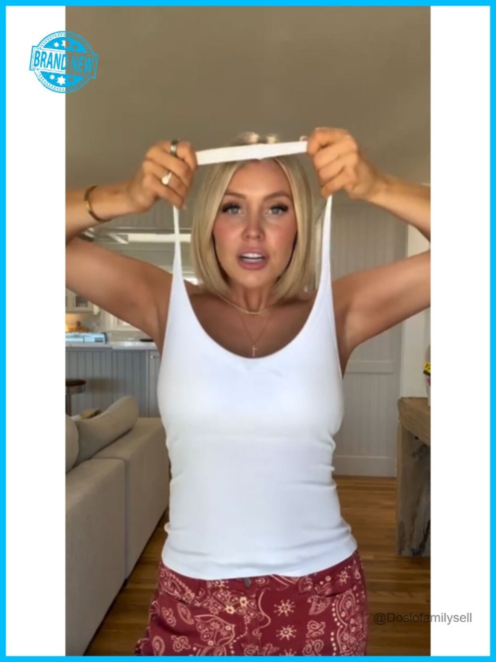 Halter Tank Top with Built in Bra Cotton Ribbed V Neck Cami Sleeveless - Picture 6 of 7